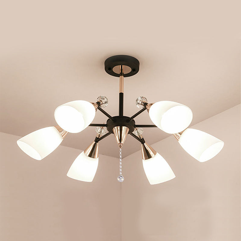 Metaal sputnik kroonluchter verlichtingsarmatuur moderne stijl hangende lamp in het zwart