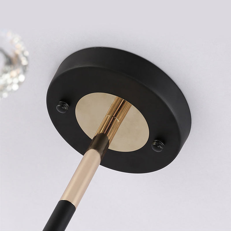 Metaal sputnik kroonluchter verlichtingsarmatuur moderne stijl hangende lamp in het zwart