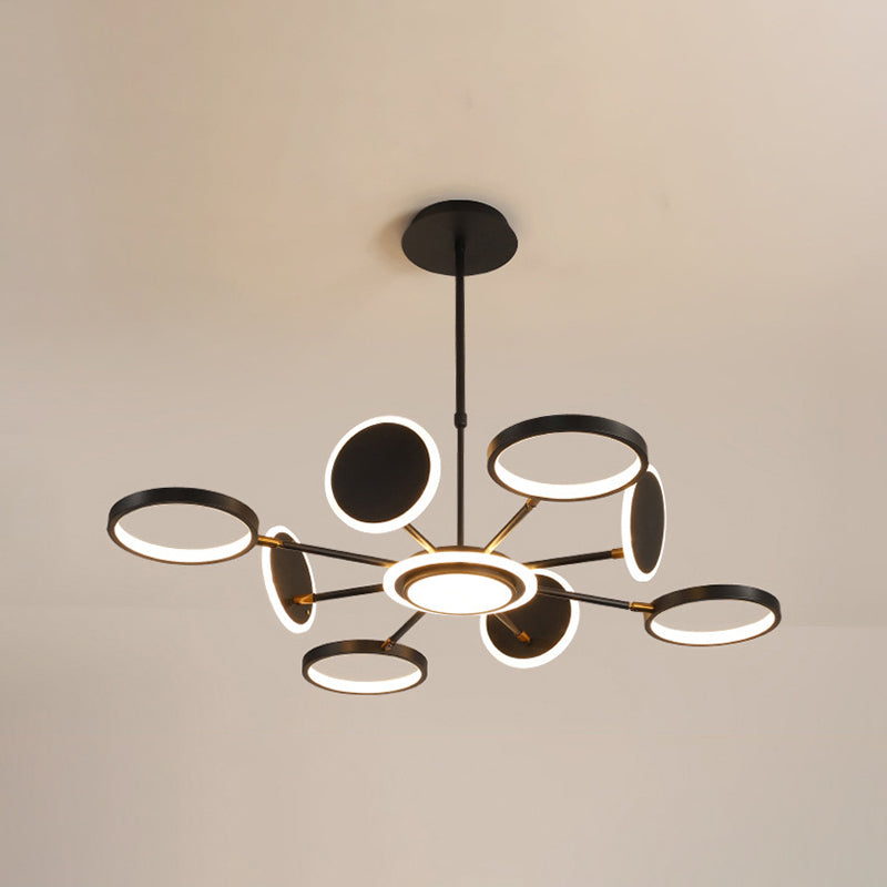 Postmoderne stijl LED kroonluchter licht multi -lichten metaal acryl hanger licht voor woonkamer