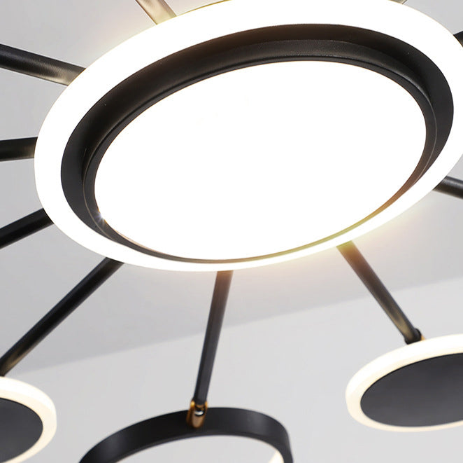 Postmoderne stijl LED kroonluchter licht multi -lichten metaal acryl hanger licht voor woonkamer