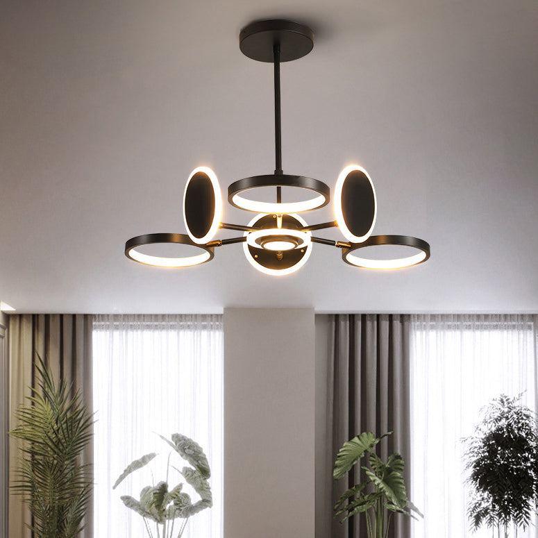 Postmoderne stijl LED kroonluchter licht multi -lichten metaal acryl hanger licht voor woonkamer