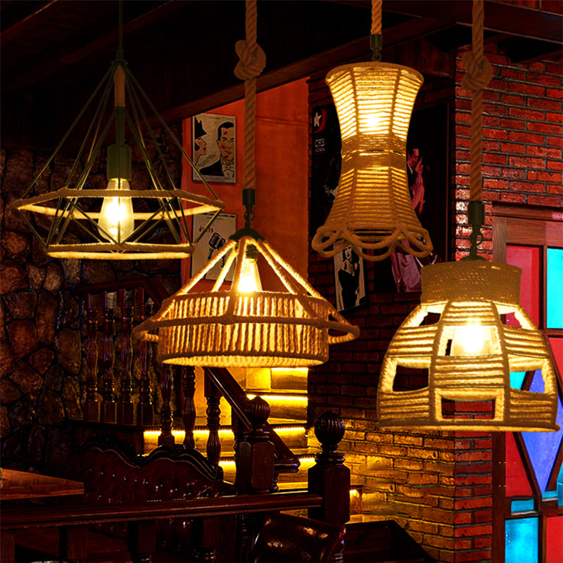 Seil kommerzieller Anhänger Beleuchtung Industrie Beige schattiertes Restaurant Anhänger Licht