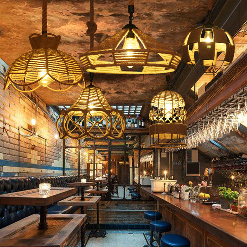 Seil kommerzieller Anhänger Beleuchtung Industrie Beige schattiertes Restaurant Anhänger Licht