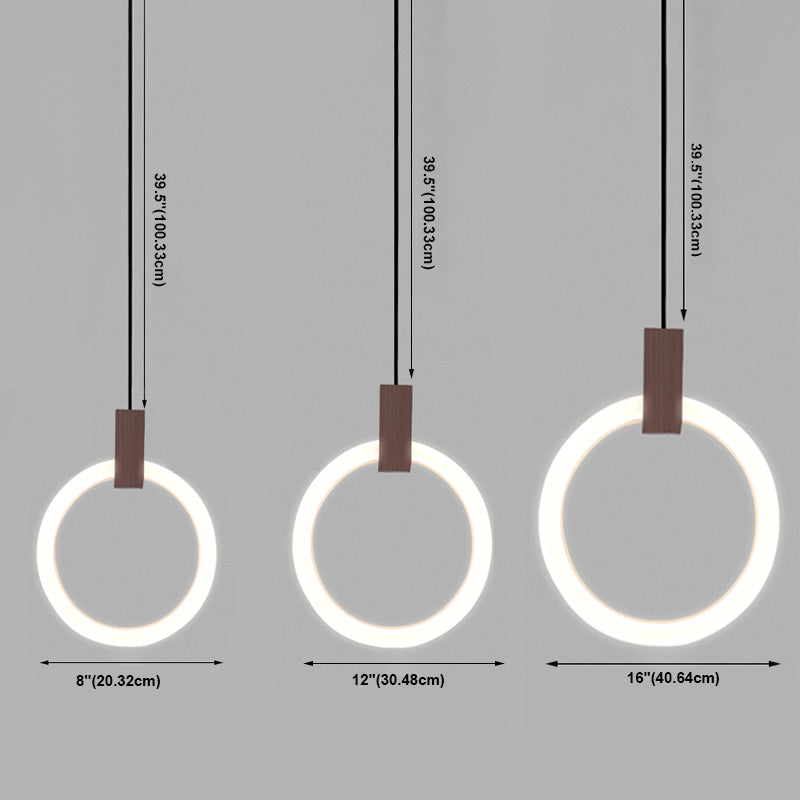 Modernist Hanging Light Ring Shape Acrylic Pendant Lamp for Foyer Bedroom Living Room