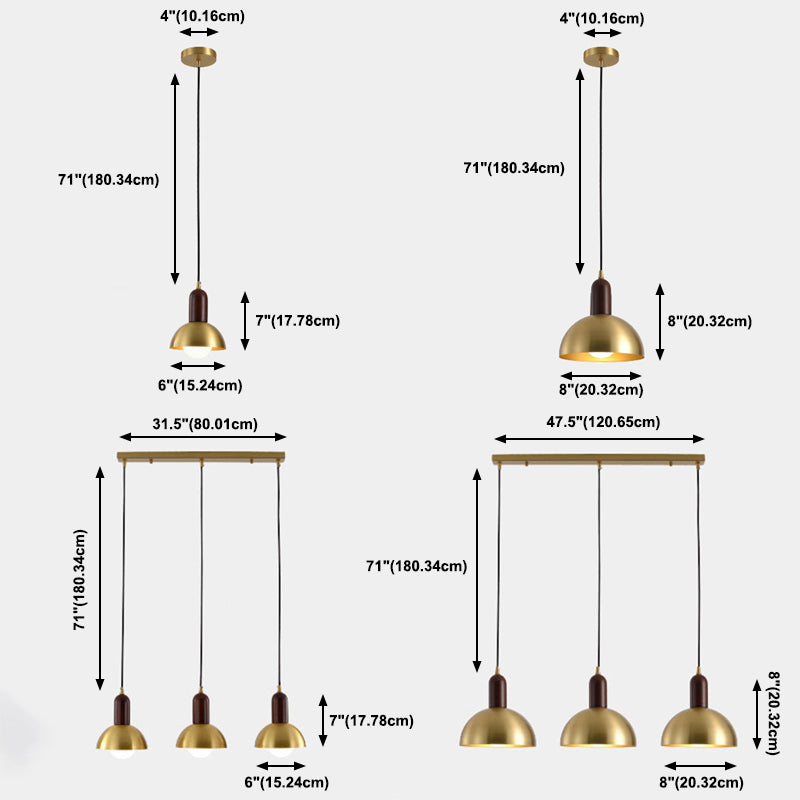 Post-modern Drop Pender Light Simple Style Bowl Forme Métal Métal