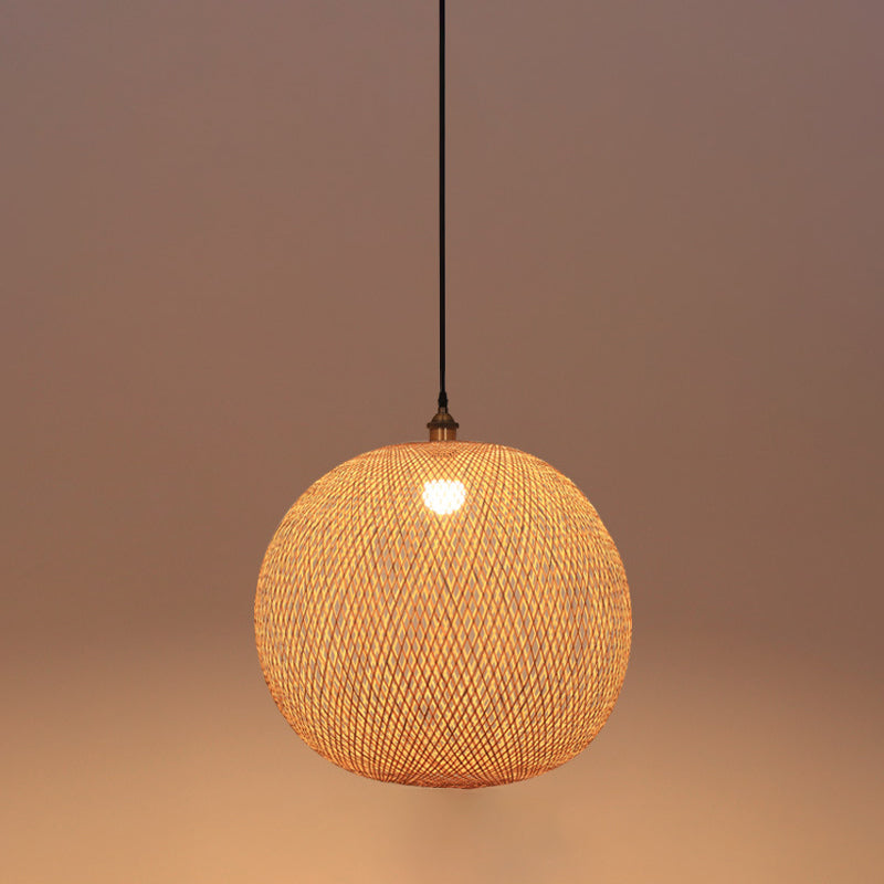 Moderne Stil Ballform Bambus Anhänger Leuchte