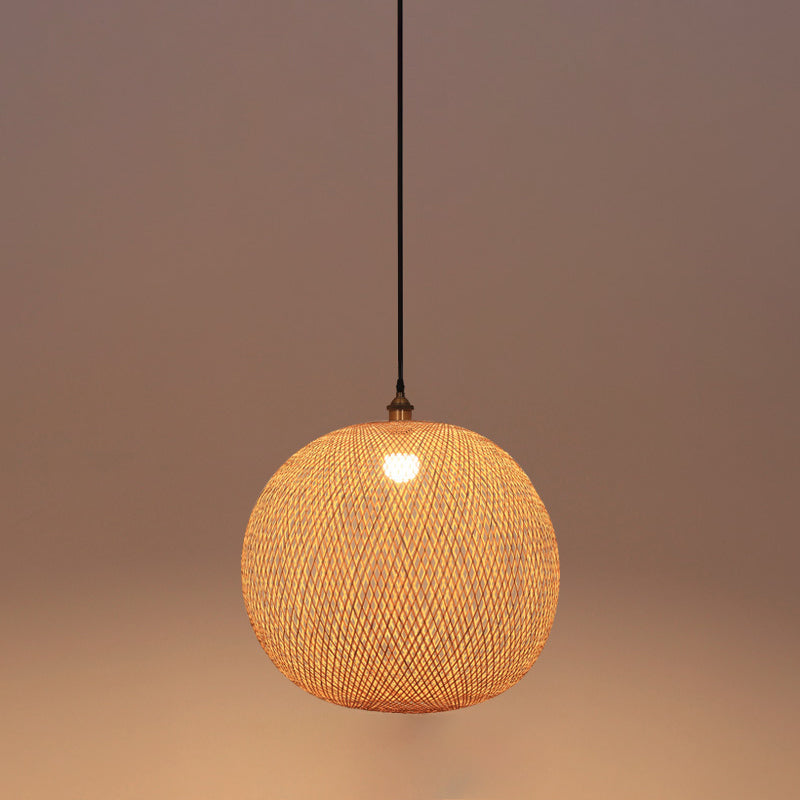 Moderne Stil Ballform Bambus Anhänger Leuchte