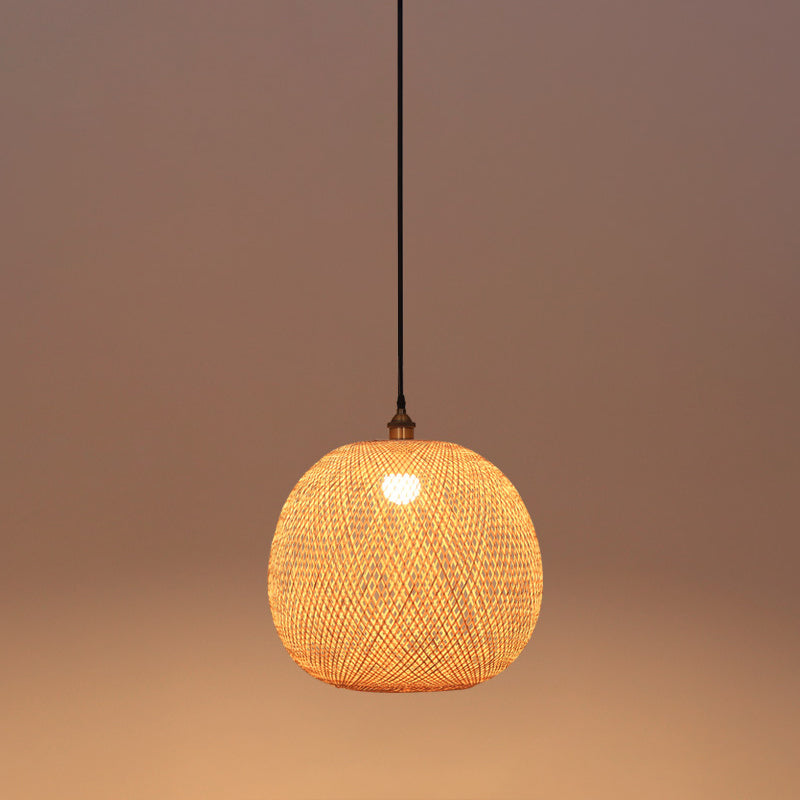 Moderne Stil Ballform Bambus Anhänger Leuchte