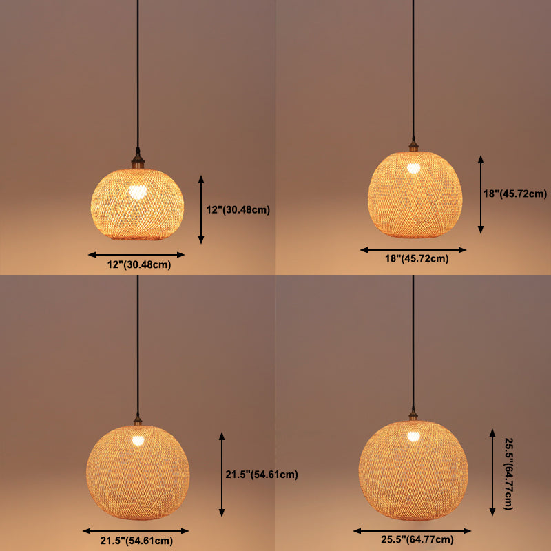 Moderne Stil Ballform Bambus Anhänger Leuchte