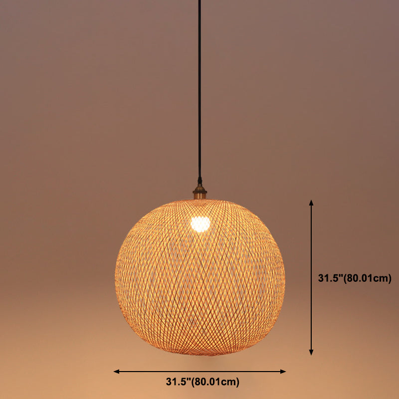 Moderne Stil Ballform Bambus Anhänger Leuchte