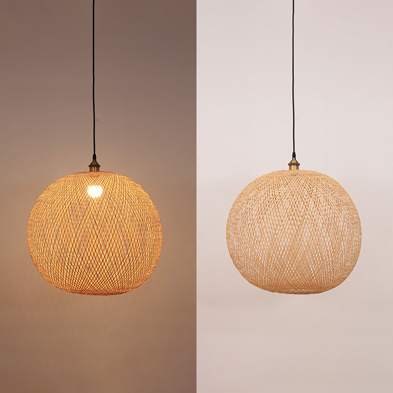 Moderne Stil Ballform Bambus Anhänger Leuchte