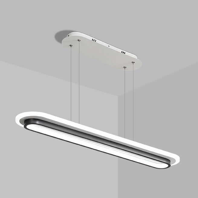 Modern Style Oval Shaped Island Pendant Metal 1 Light Island Light for Restaurant