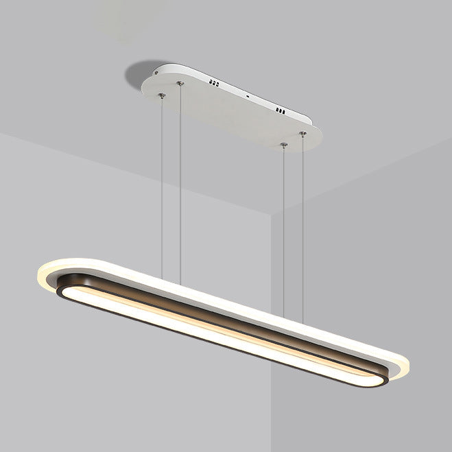 Modern Style Oval Shaped Island Pendant Metal 1 Light Island Light for Restaurant