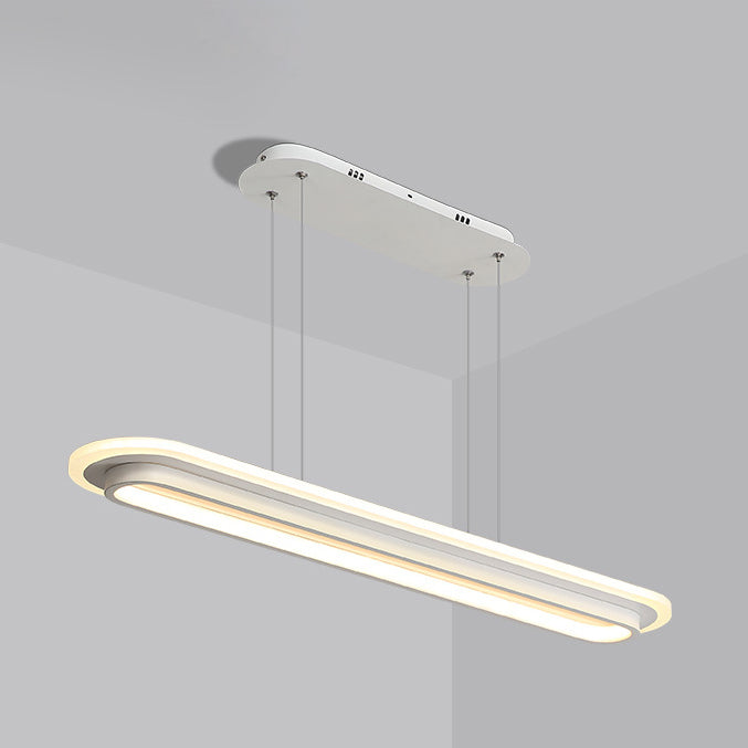 Modern Style Oval Shaped Island Pendant Metal 1 Light Island Light for Restaurant