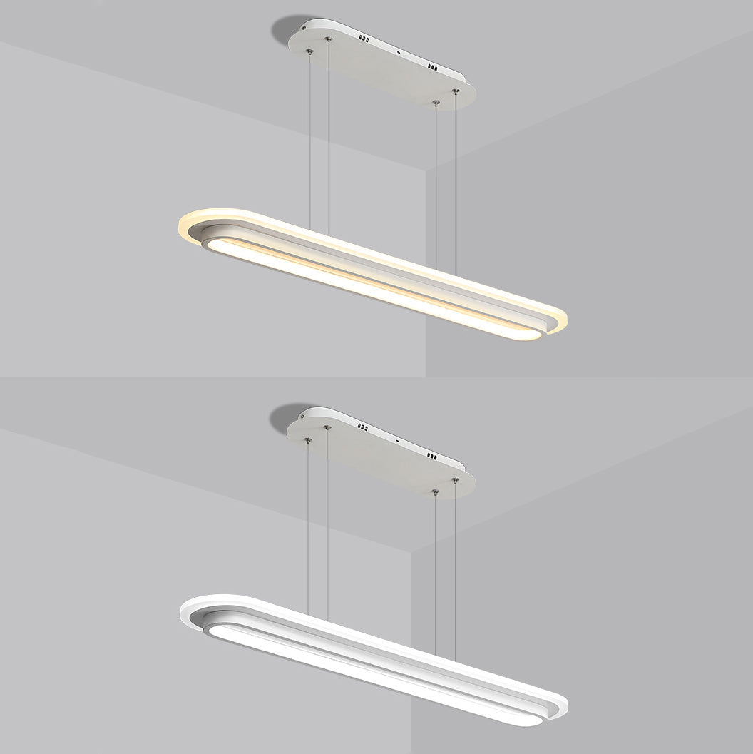 Modern Style Oval Shaped Island Pendant Metal 1 Light Island Light for Restaurant