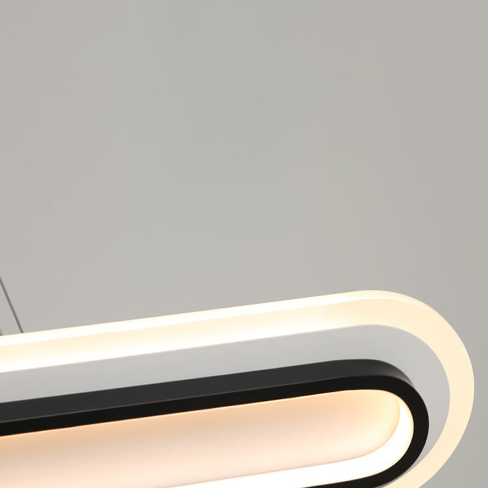 Modern Style Oval Shaped Island Pendant Metal 1 Light Island Light for Restaurant