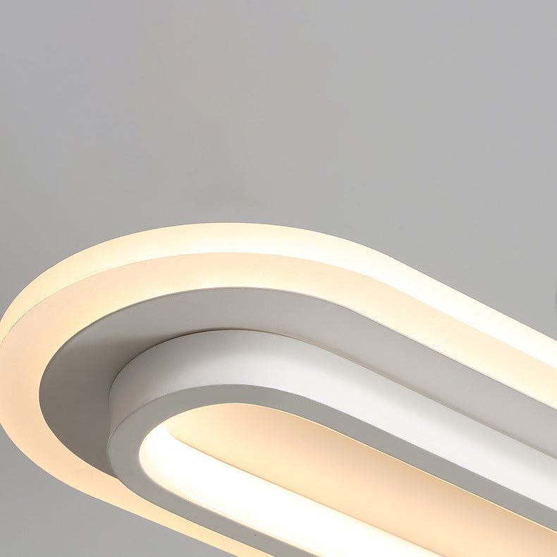 Modern Style Oval Shaped Island Pendant Metal 1 Light Island Light for Restaurant