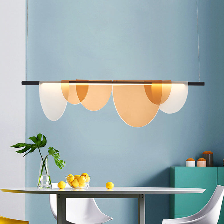 Modern Minimalist Island Light Fixture Half Round Shaped LED Pendant Lamp