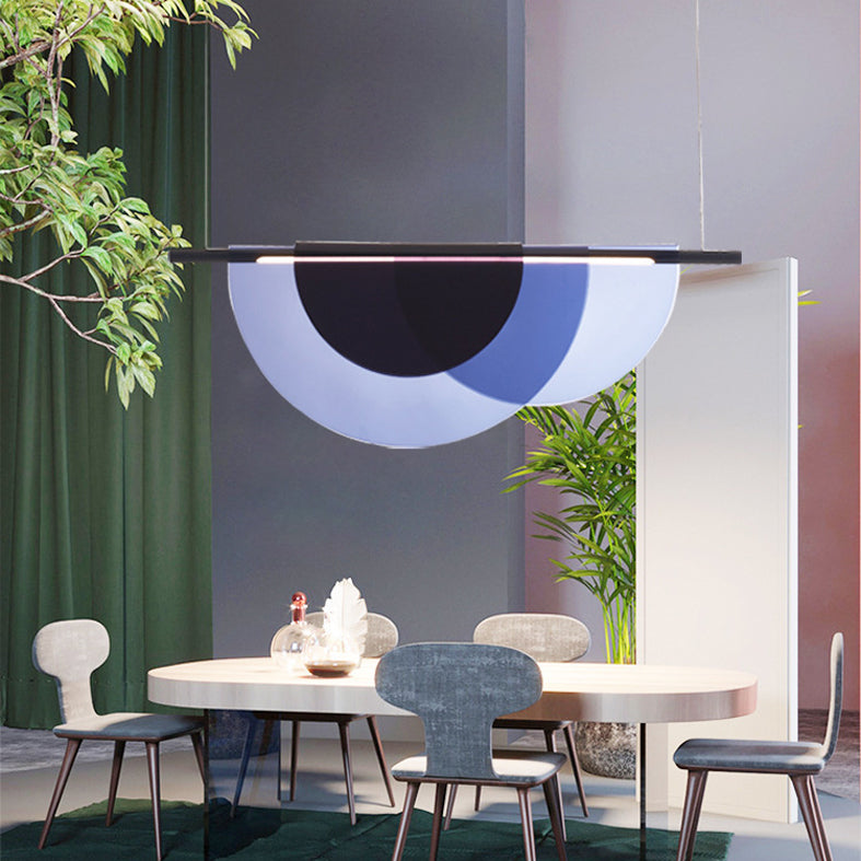 Modern Minimalist Island Light Fixture Half Round Shaped LED Pendant Lamp