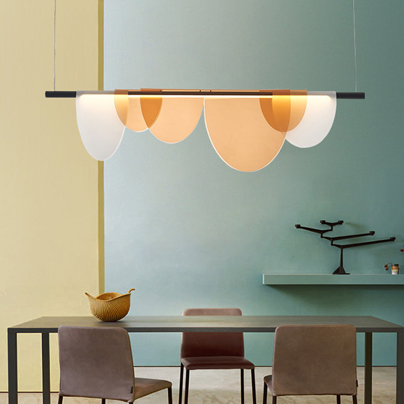 Modern Minimalist Island Light Fixture Half Round Shaped LED Pendant Lamp