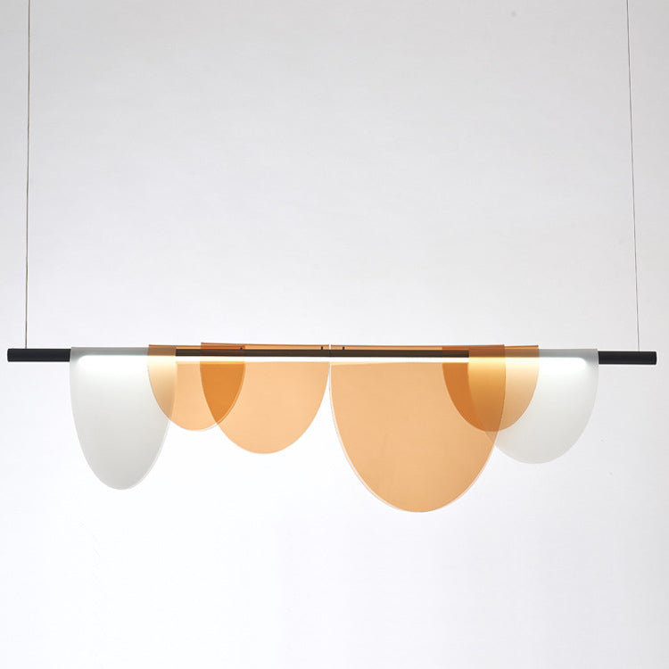 Modern Minimalist Island Light Fixture Half Round Shaped LED Pendant Lamp