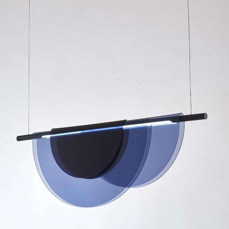 Modern Minimalist Island Light Fixture Half Round Shaped LED Pendant Lamp