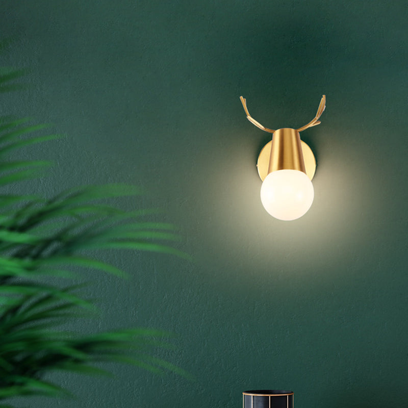 Antler Postmodern Wall Sconce One Bulb Wall Mounted Light Fixture for Sitting Room