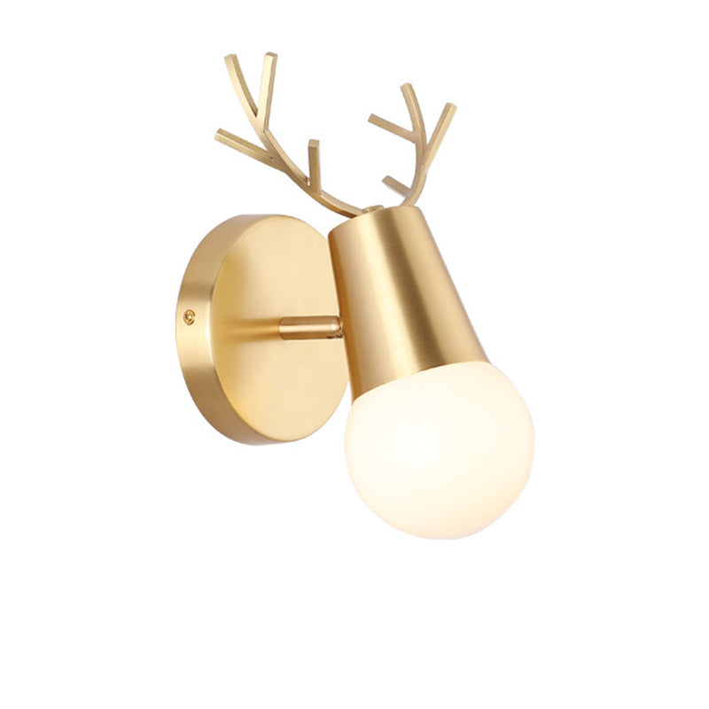 Antler Postmodern Wall Sconce One Bulb Wall Mounted Light Fixture for Sitting Room