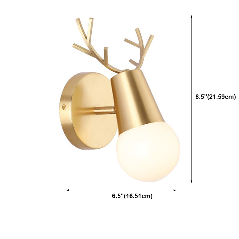 Antler Postmodern Wall Sconce One Bulb Wall Mounted Light Fixture for Sitting Room