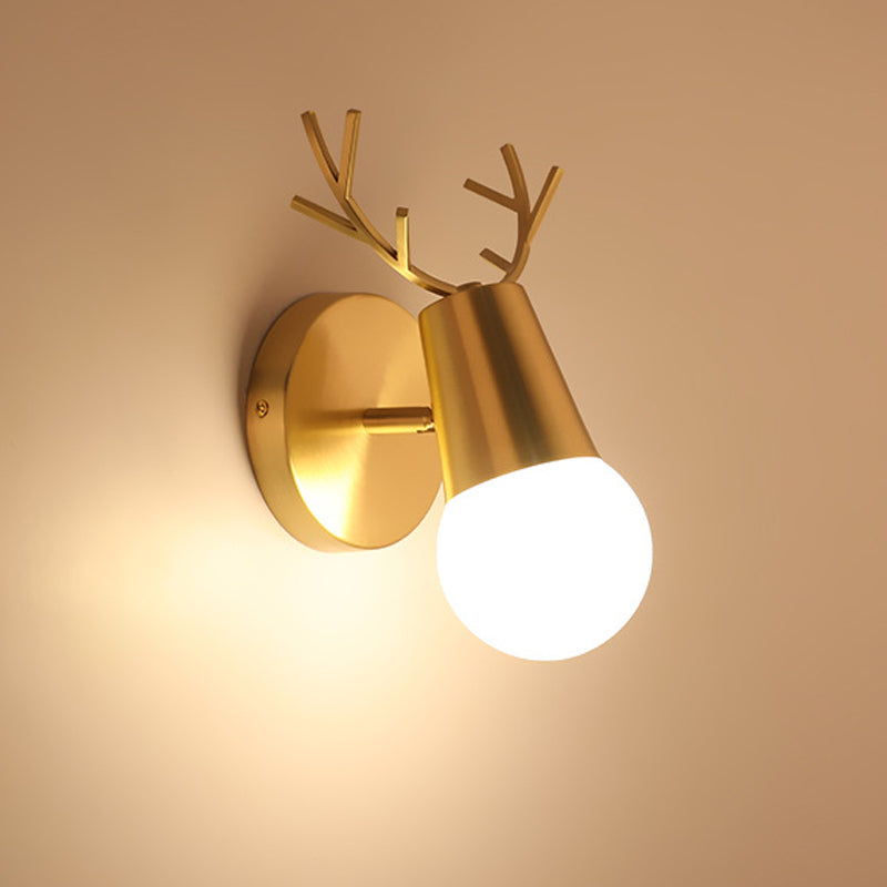 Antler Postmodern Wall Sconce One Bulb Wall Mounted Light Fixture for Sitting Room