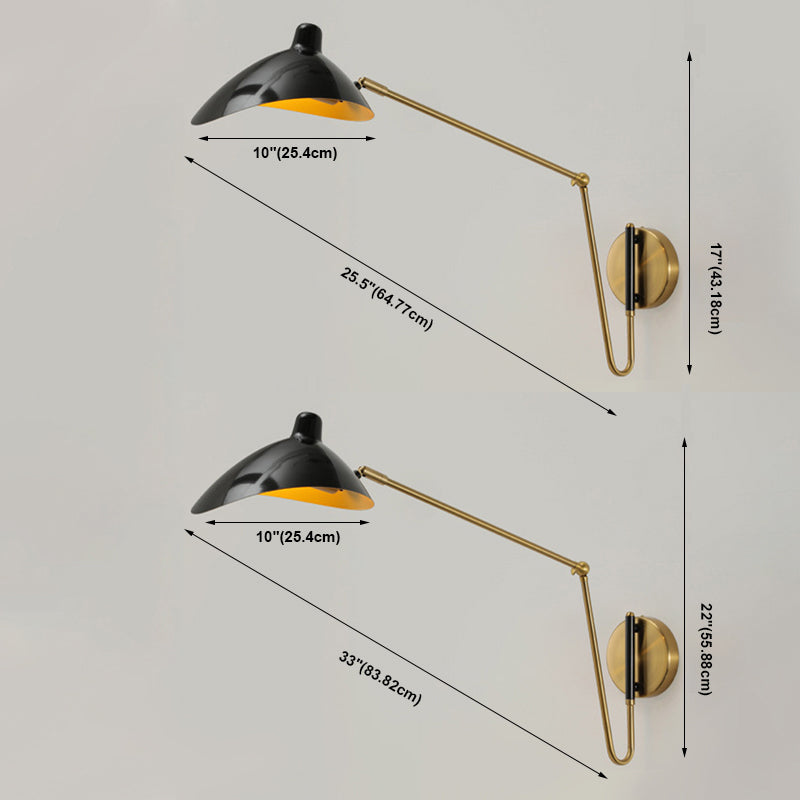 Postmodern Metal Adjustable Sconce Light Fixtures One Bulb Wall Mounted Lighting