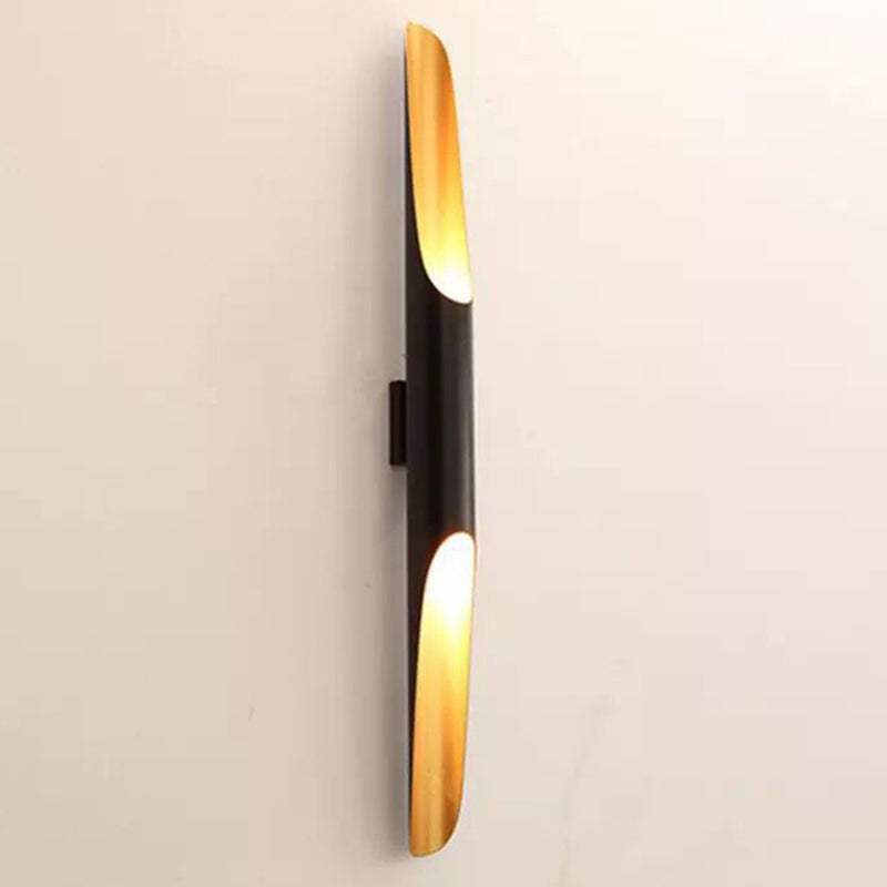 Slaapkamer Postmoderne muur SCONCE Metalen zwart-gouden wand gemonteerd verlichtingsarmatuur