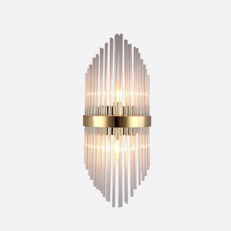 2-Bulb Postmodern Style Crystal Wall Mounted Lamp for Corridor Half Shade Wall Light Fixture