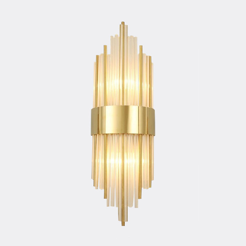 2-Bulb Postmodern Style Crystal Wall Mounted Lamp for Corridor Half Shade Wall Light Fixture