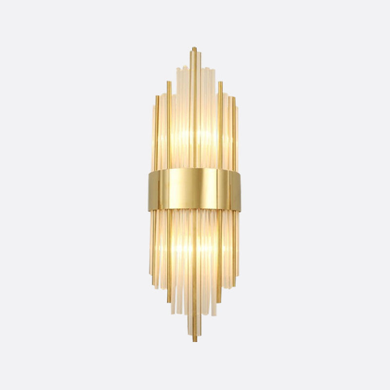 2-Bulb Postmodern Style Crystal Wall Mounted Lamp for Corridor Half Shade Wall Light Fixture