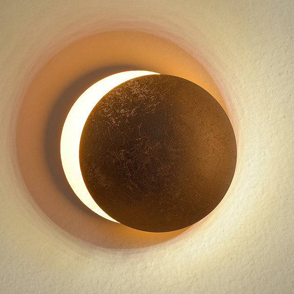 LED Rotatable Wall Light Fixture Modern Style Round Shape Wall Sconce Lamp for Bedroom