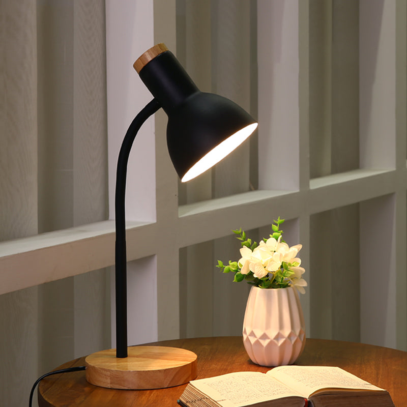 Macaroon Style Design Night Table Lamps Bell 1-Light Nightstand Lights with Metal Shade