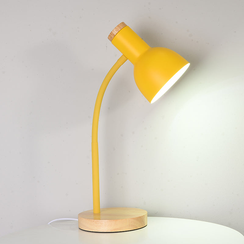 Macaroon Style Design Night Table Lamps Bell 1-Light Nightstand Lights with Metal Shade