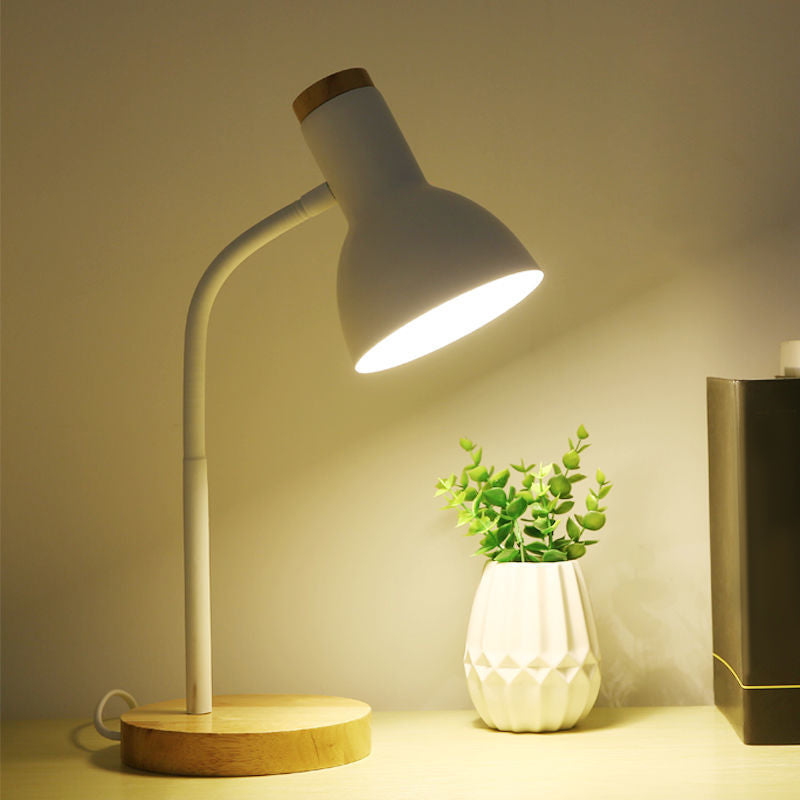 Macaroon Style Design Night Table Lamps Bell 1-Light Nightstand Lights with Metal Shade