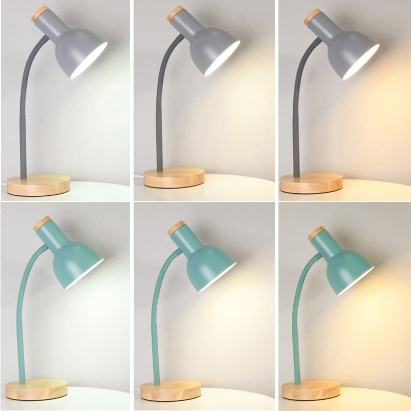 Macaroon Style Design Night Table Lamps Bell 1-Light Nightstand Lights with Metal Shade