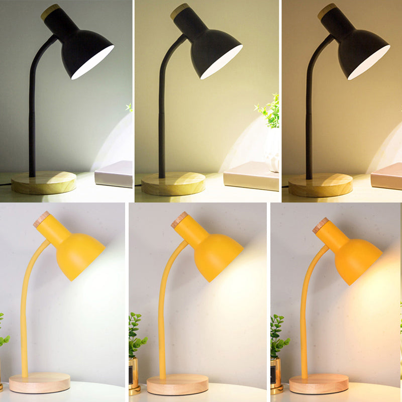 Macaroon Style Design Night Table Lamps Bell 1-Light Nightstand Lights with Metal Shade