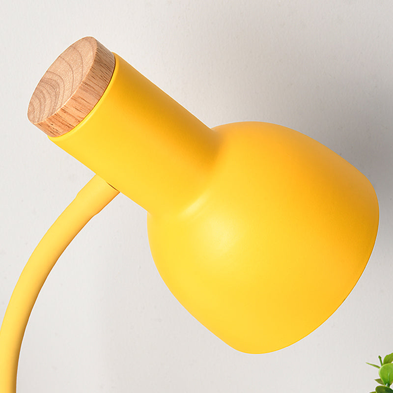 Macaroon Style Design Night Table Lamps Bell 1-Light Nightstand Lights with Metal Shade