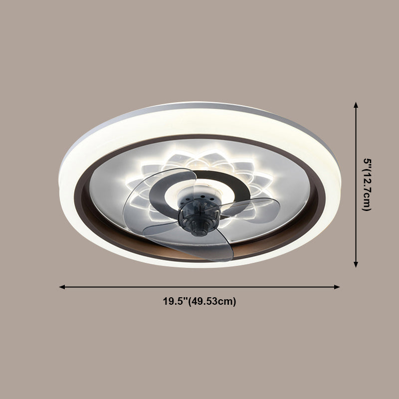 Kreisförmige Flush -Mount -Lüfterleuchte einfache Acryl weiße LED -LED -Halbflush -Halterung für Schlafzimmer