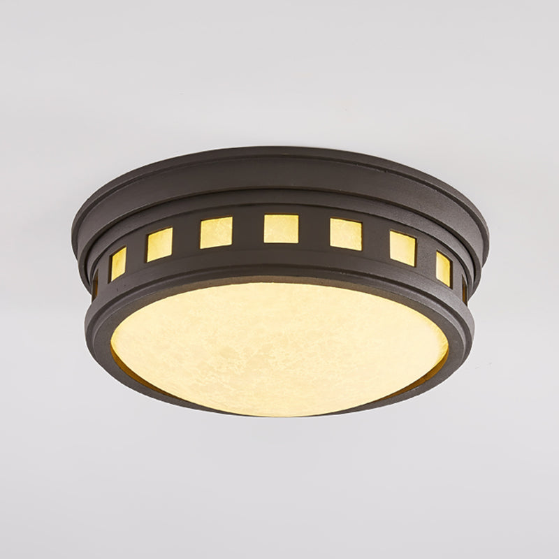 Illuminazione da incasso per montaggio a incasso a tamburo Lampada da incasso in stile tradizionale con paralume in vetro