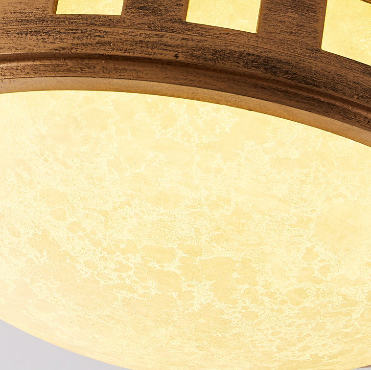 Illuminazione da incasso per montaggio a incasso a tamburo Lampada da incasso in stile tradizionale con paralume in vetro