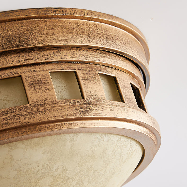 Illuminazione da incasso per montaggio a incasso a tamburo Lampada da incasso in stile tradizionale con paralume in vetro