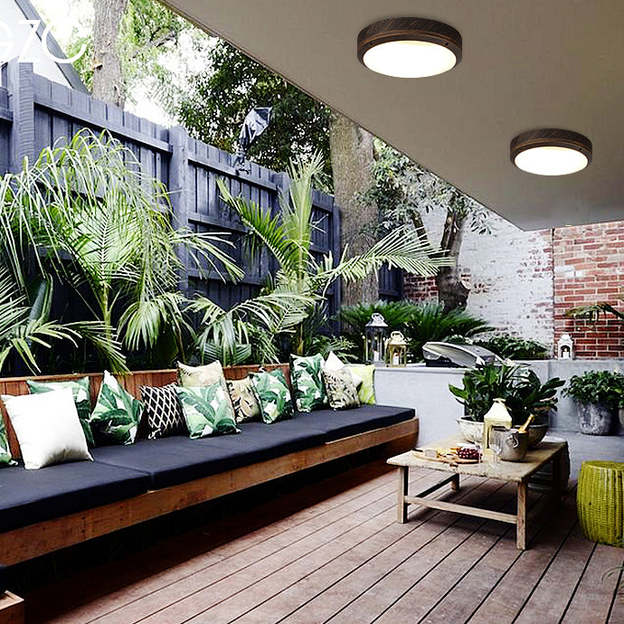 Modern Simple Indoor Outdoor LED Ceiling Light Waterproof Flush Mount Light