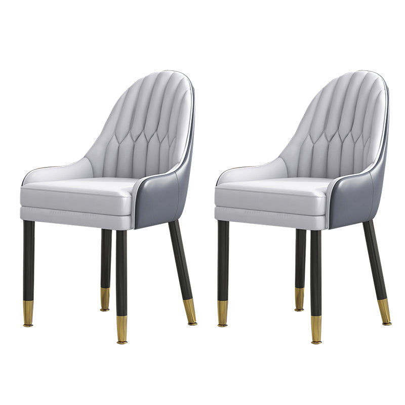 Sillas de comedor de madera Glam, sillas de comedor de piel sintética para uso doméstico (juego de 2)
