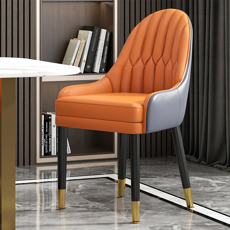 Sillas de comedor de madera Glam, sillas de comedor de piel sintética para uso doméstico (juego de 2)