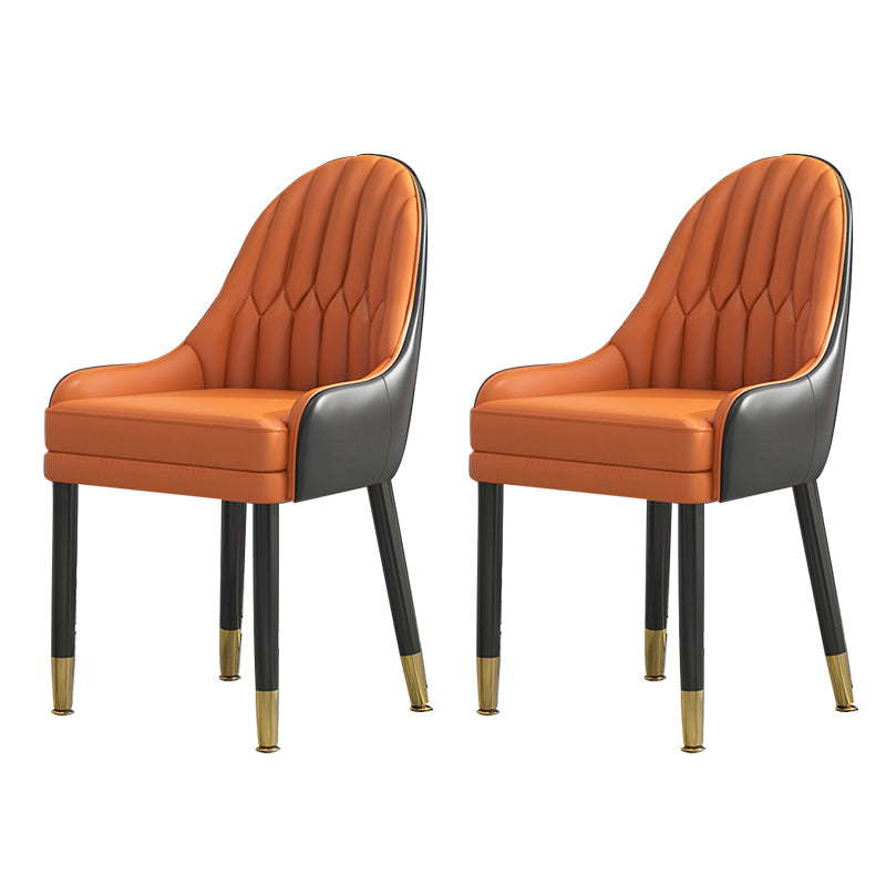 Sillas de comedor de madera Glam, sillas de comedor de piel sintética para uso doméstico (juego de 2)